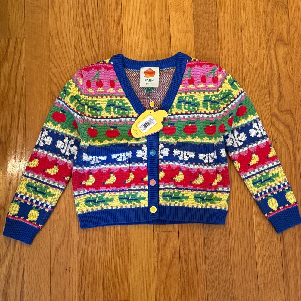 FARM RIO Sweet Orchard Knit Kids Cardigan - Girls Size 4 & 6 - New With Tags - Picture 2 of 11
